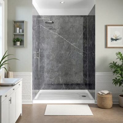 Marble Grey Acrylic Shower Wall Panel – 2.8mm