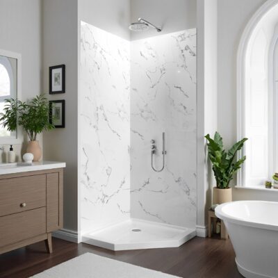 Anywall 2.8mm Marble White Acrylic Bathroom Wall Panel