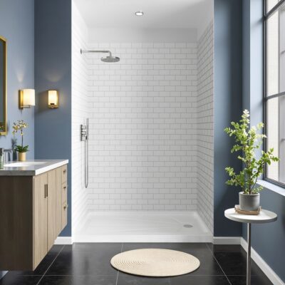 Anywall Waterproof 4mm Acrylic Shower Wall Panel with Tile Texture