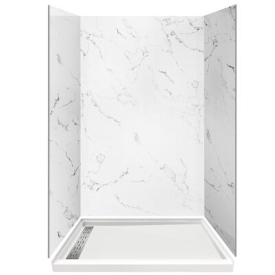Full Smooth Marble White Sheet 3.5mm Smc Bathroom Interior Decorative Shower Wall Panel