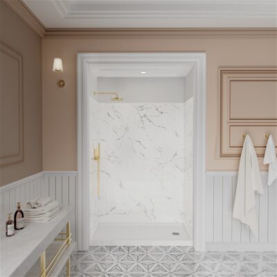 Anywall 3.5mm SMC Smooth Marble White Shower Wall Panel for Bathroom Decor
